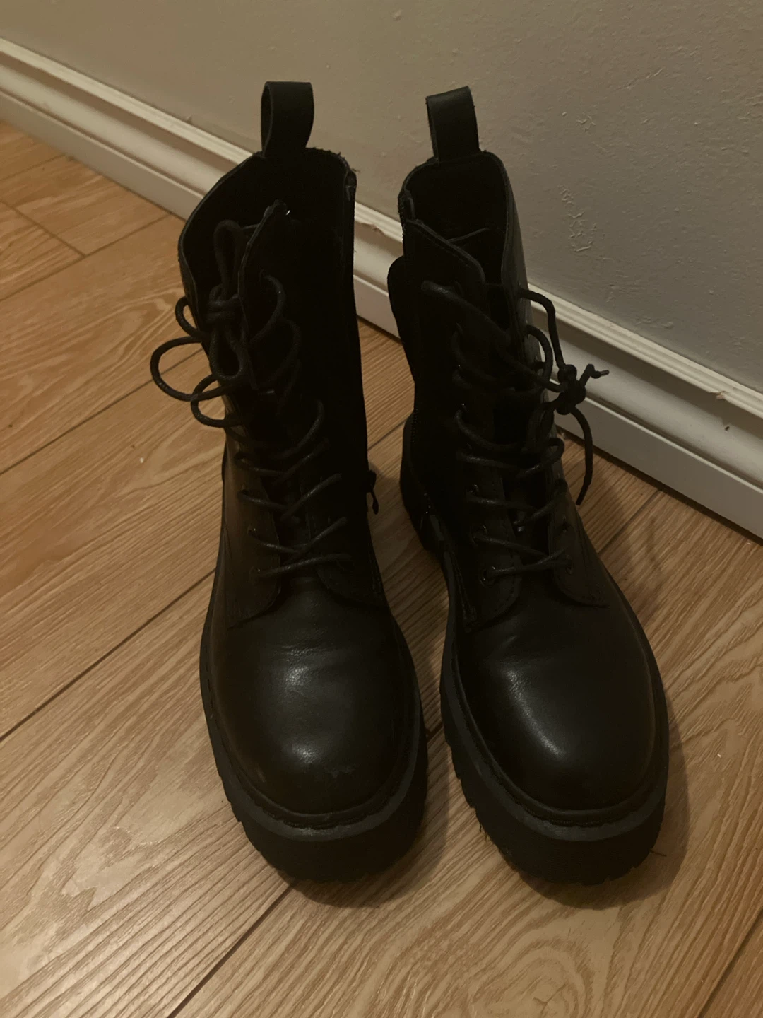 Steve Madden Black Combat Boots