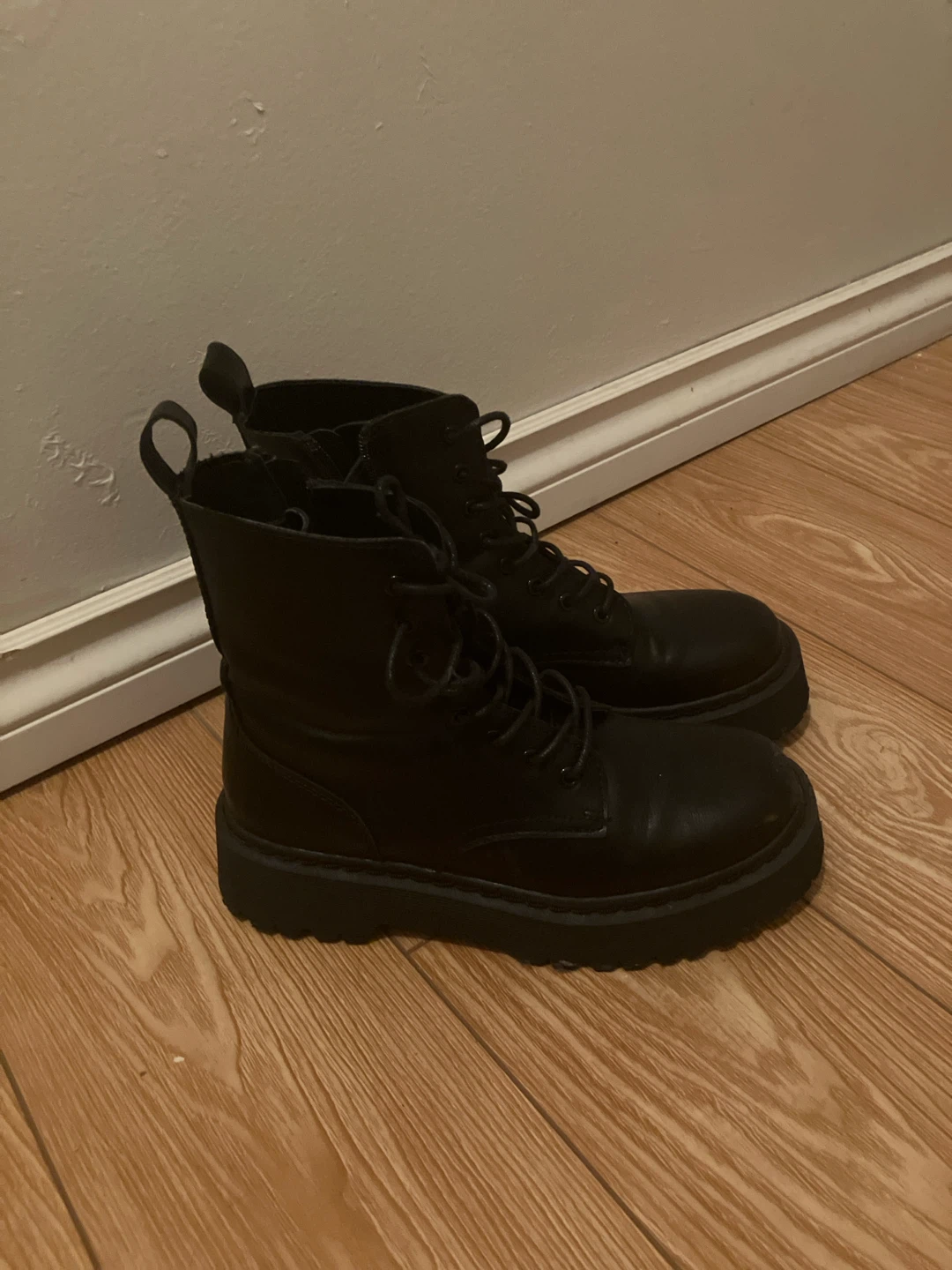 Steve Madden Black Combat Boots - photo 2
