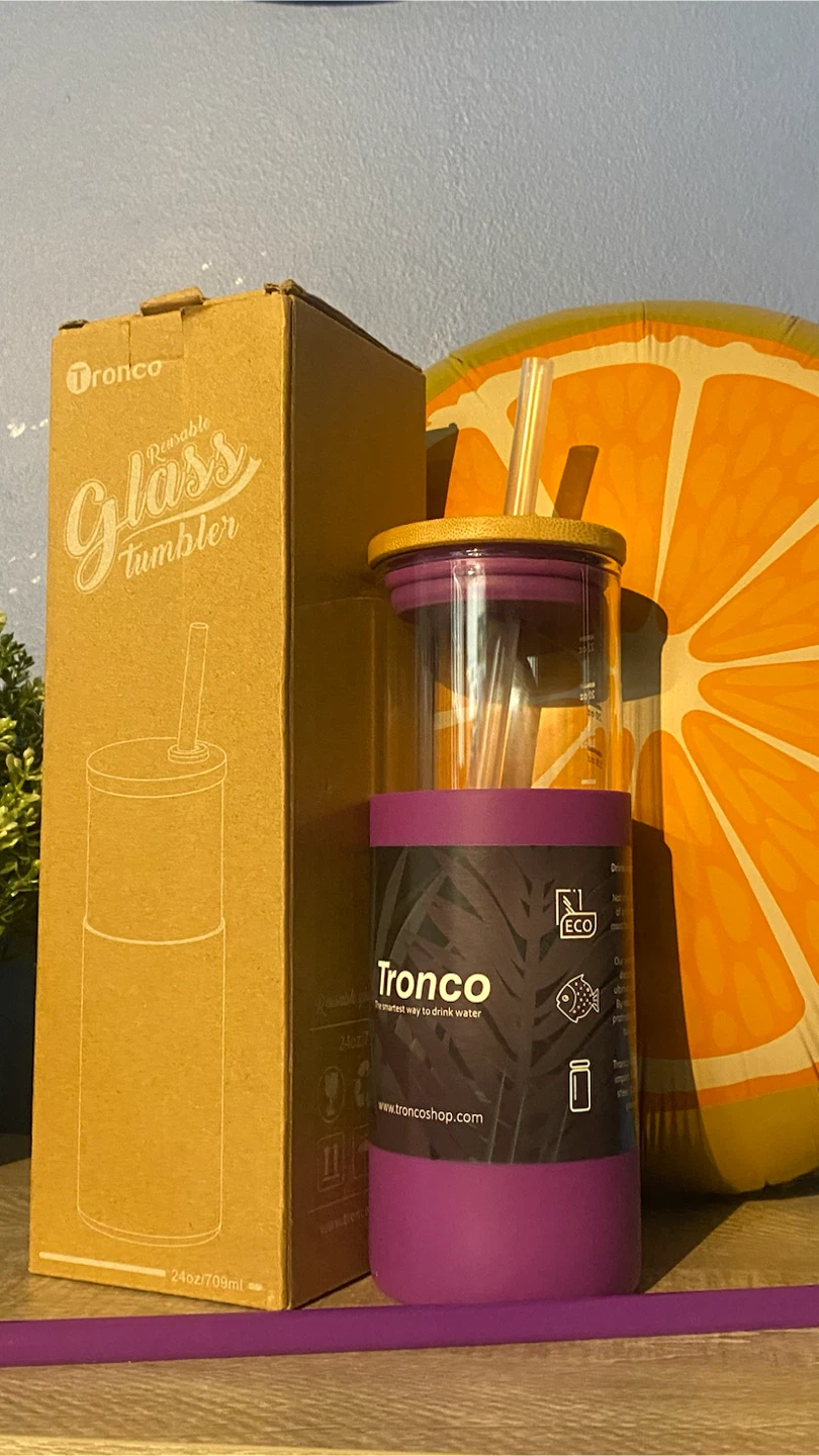 Tronco Reusable Glass Tumbler 24oz