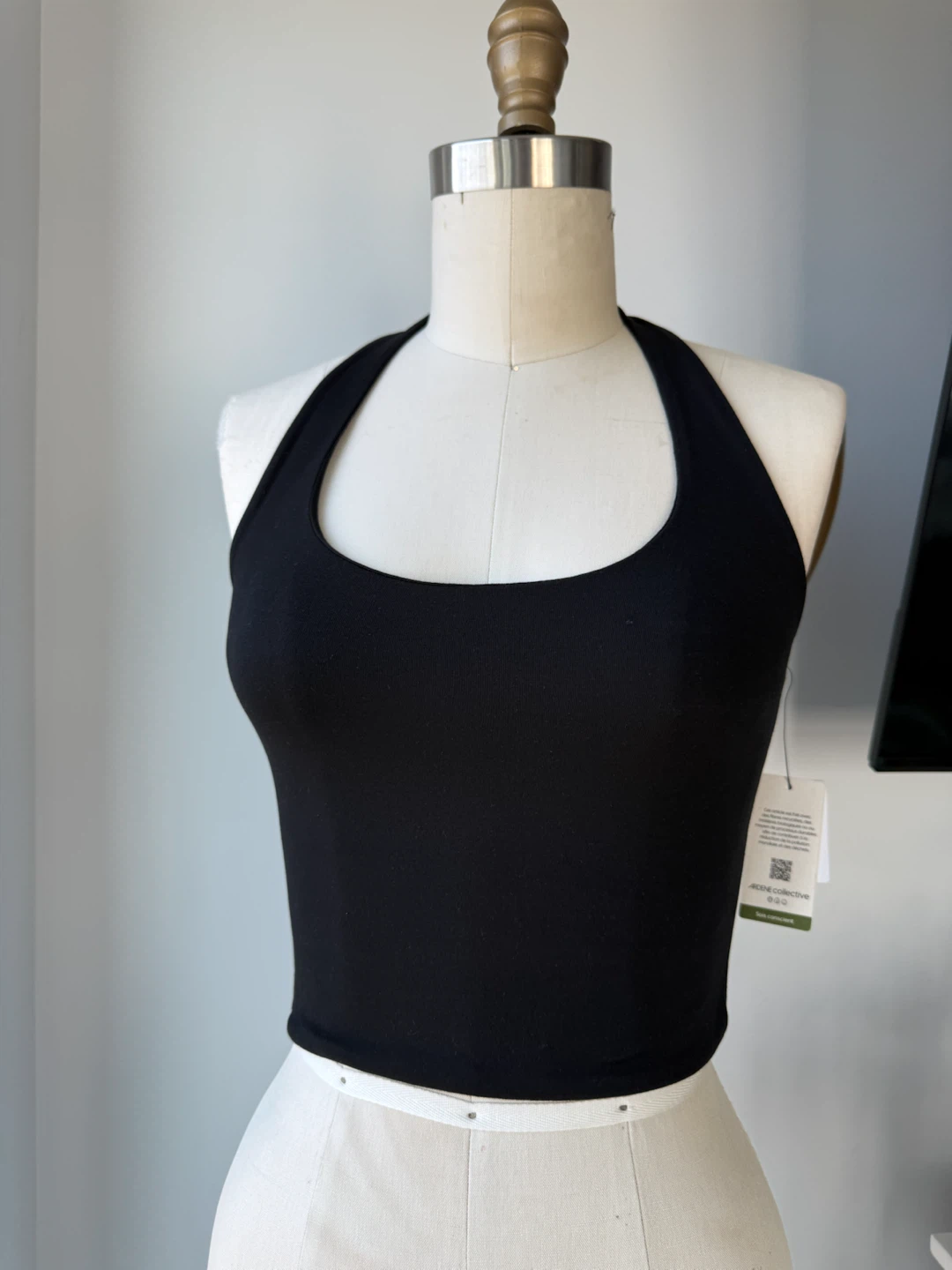 New Black Halter Crop Top XS/TP