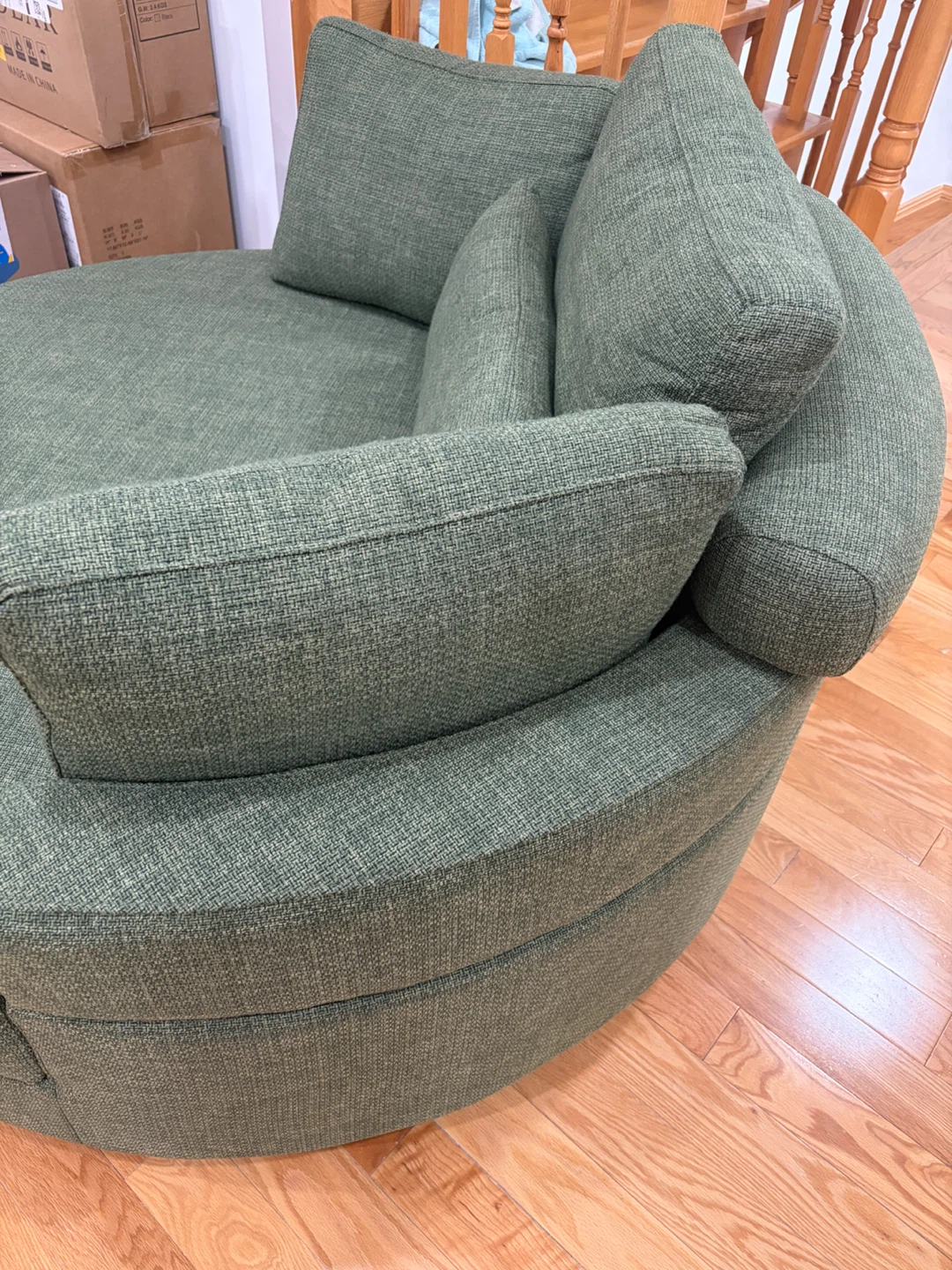 Green Swivel Chair with Ottoman - photo 3