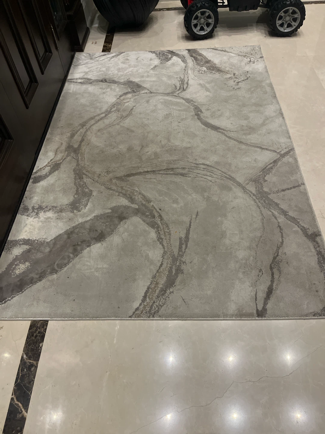 Modern Grey Swirl Area Rug