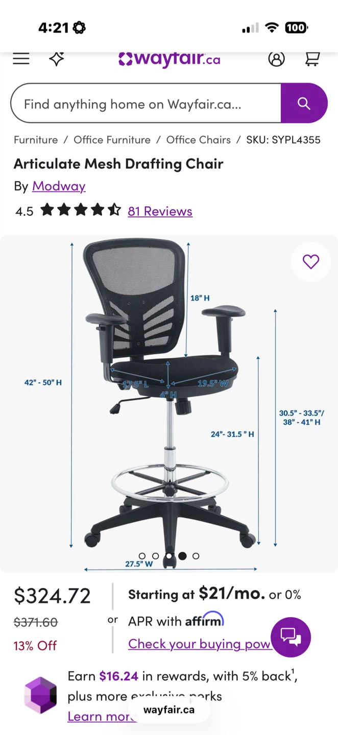 High drafting office chair - photo 2