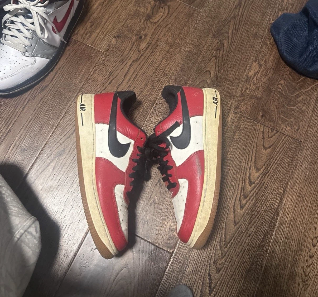 Nike Air Force 1 Red White Black - photo 3