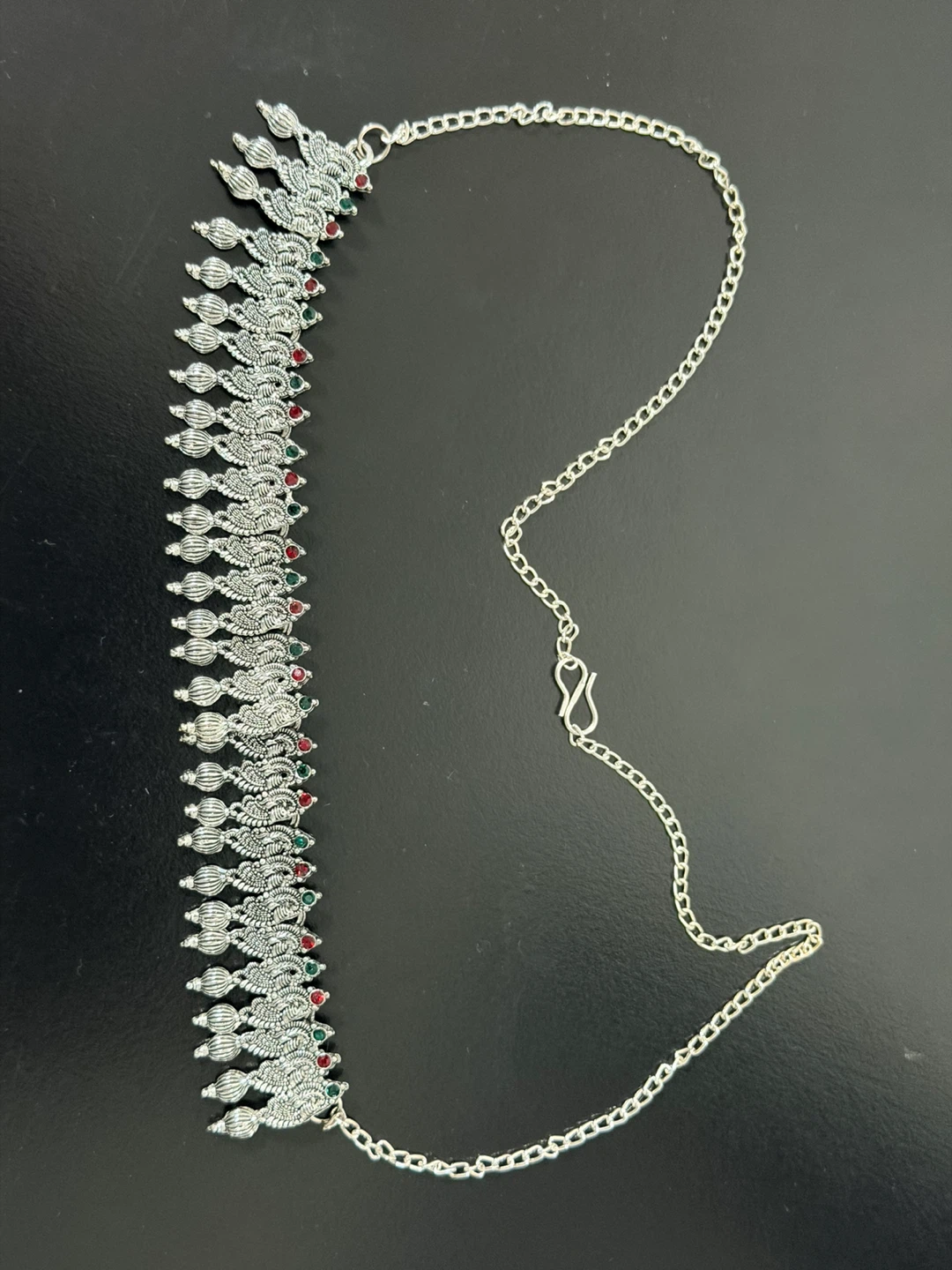 Mataji Silver Oxidized Necklace and Earrings Set - photo 5
