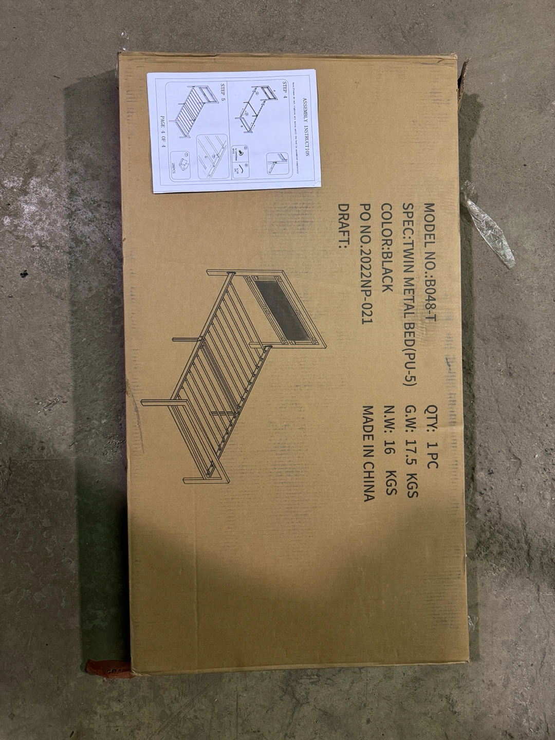 Brand New Twin Size Metal Bed Frame – Black – In Box