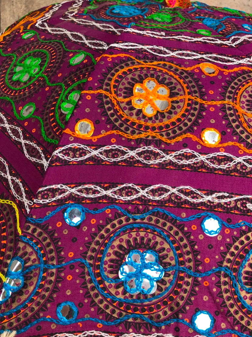 Embroidered Umbrella with Mirror Work