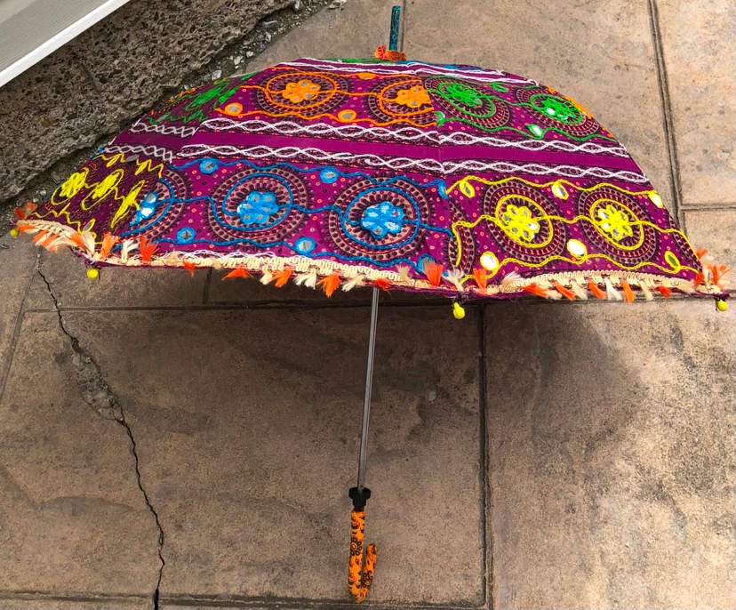 Embroidered Umbrella with Mirror Work - photo 4