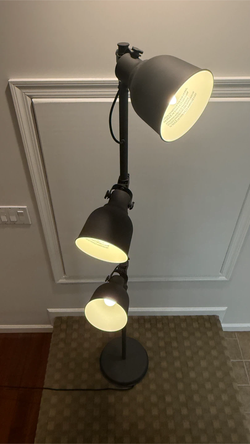 IKEA - HEKTAR Floor lamp with 3-spotlights, dark gray