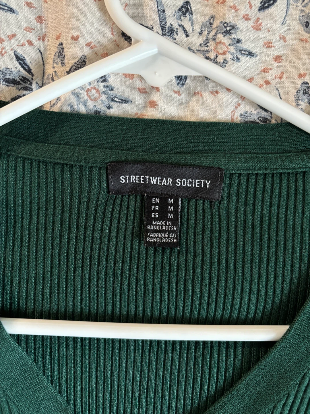 Green Ribbed Cardigan - Medium - photo 3