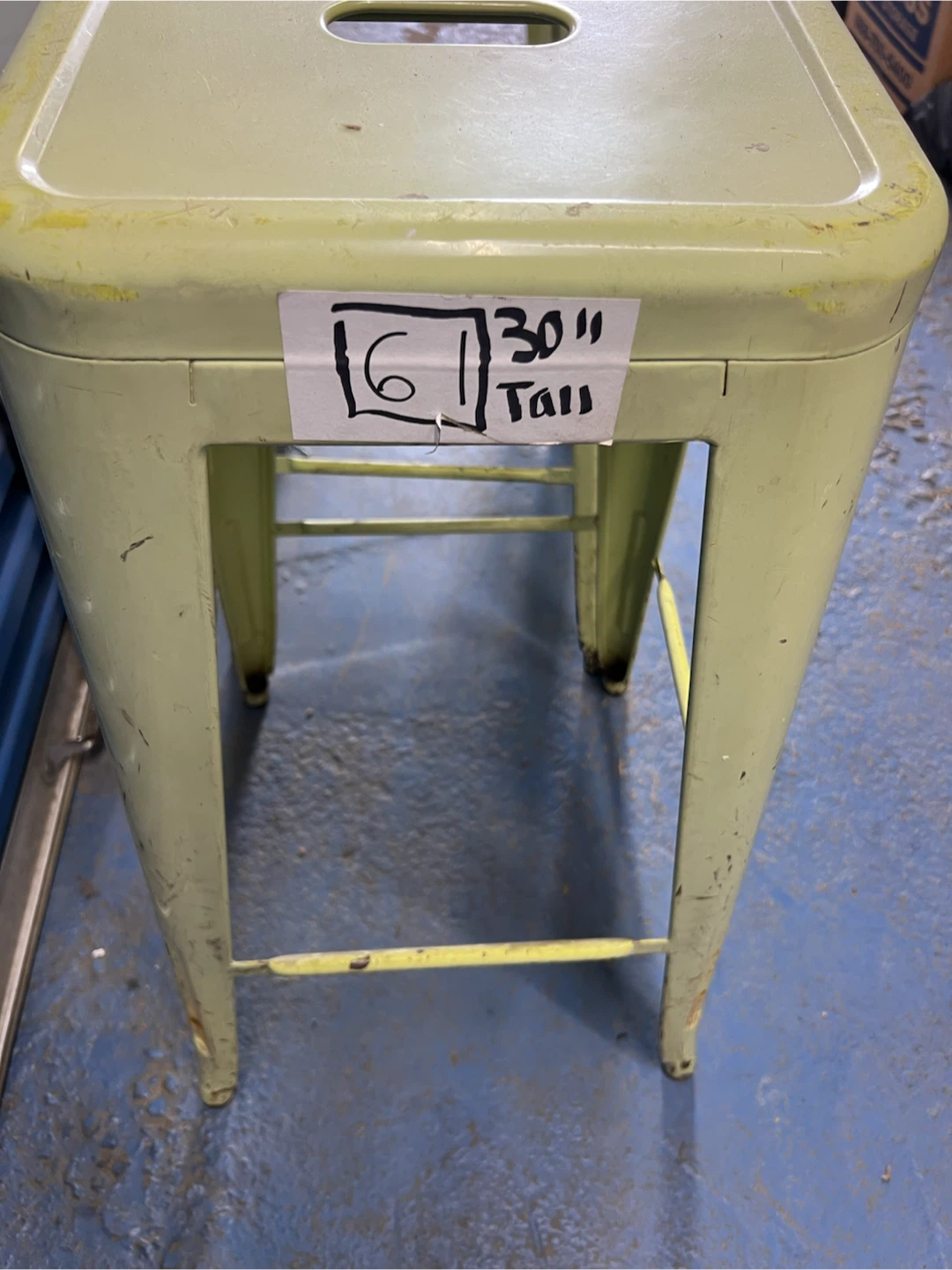 Set of 3 Light Green Metal Bar Stools - photo 4