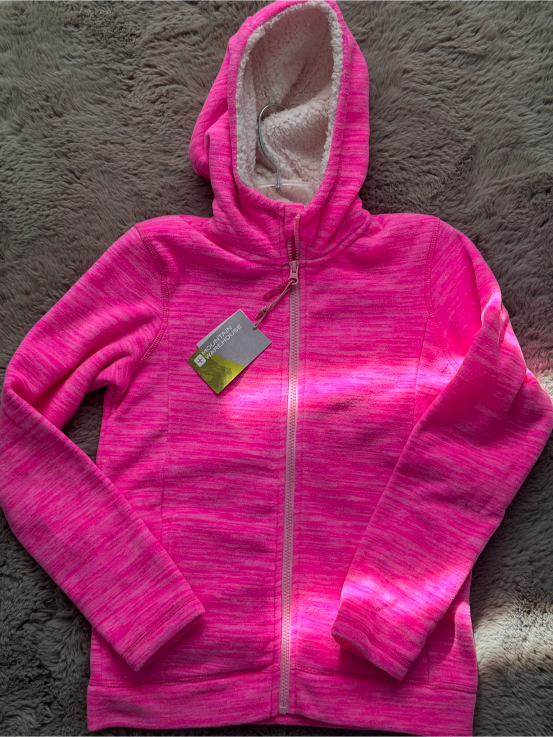 Mountain Warehouse Pink Sherpa Lined Fleece Hoodie