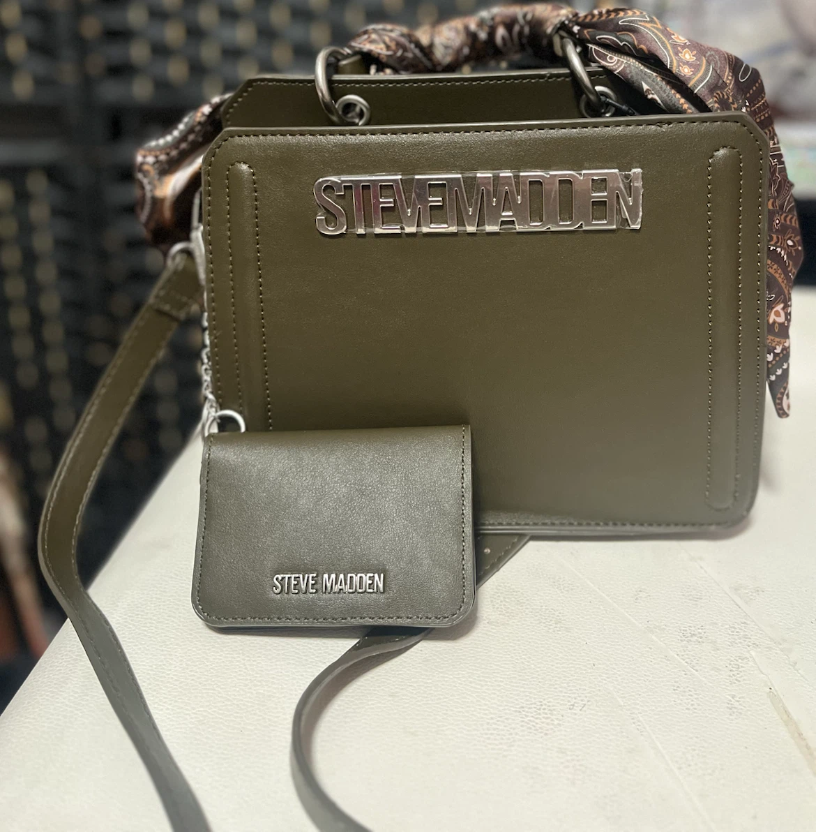 Steve Madden Olive Green Handbag with Cardholder