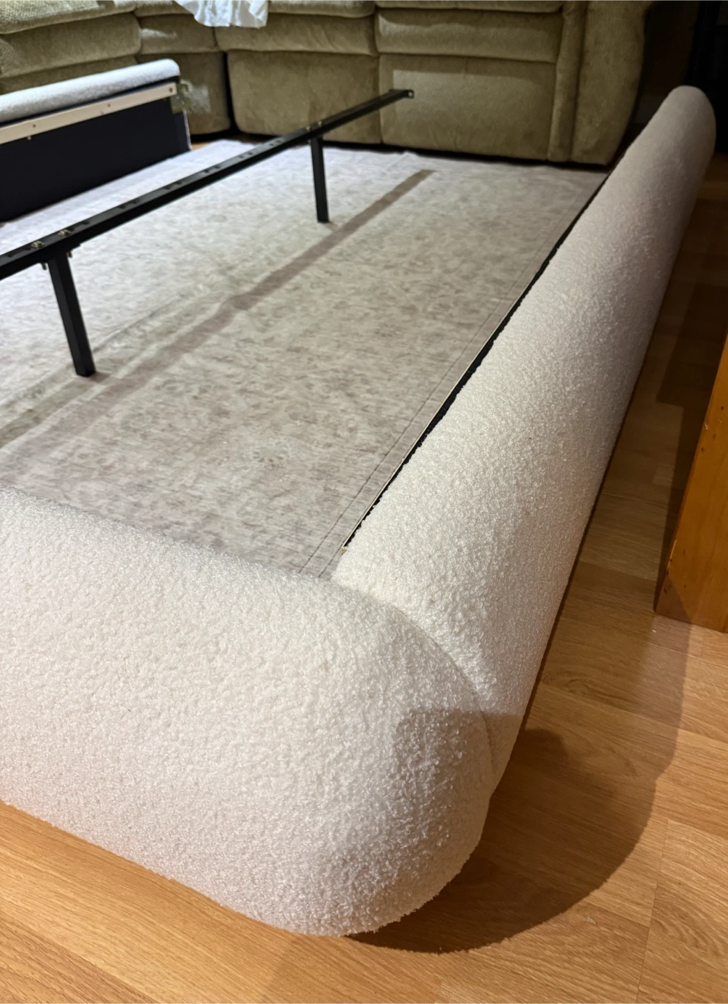 QueenWhite Teddy Fabric Bed Frame - photo 2