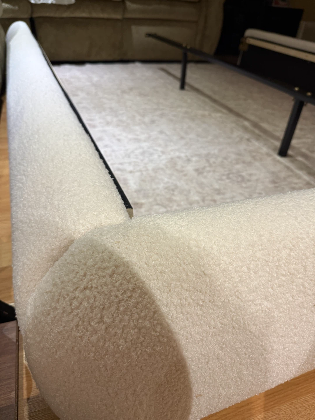 QueenWhite Teddy Fabric Bed Frame - photo 3