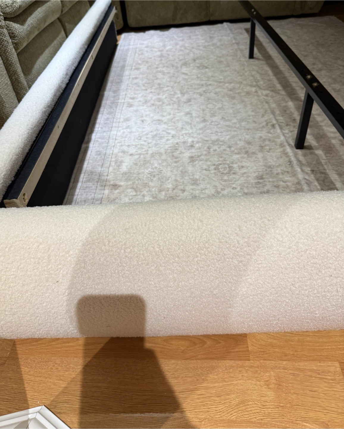 QueenWhite Teddy Fabric Bed Frame - photo 4