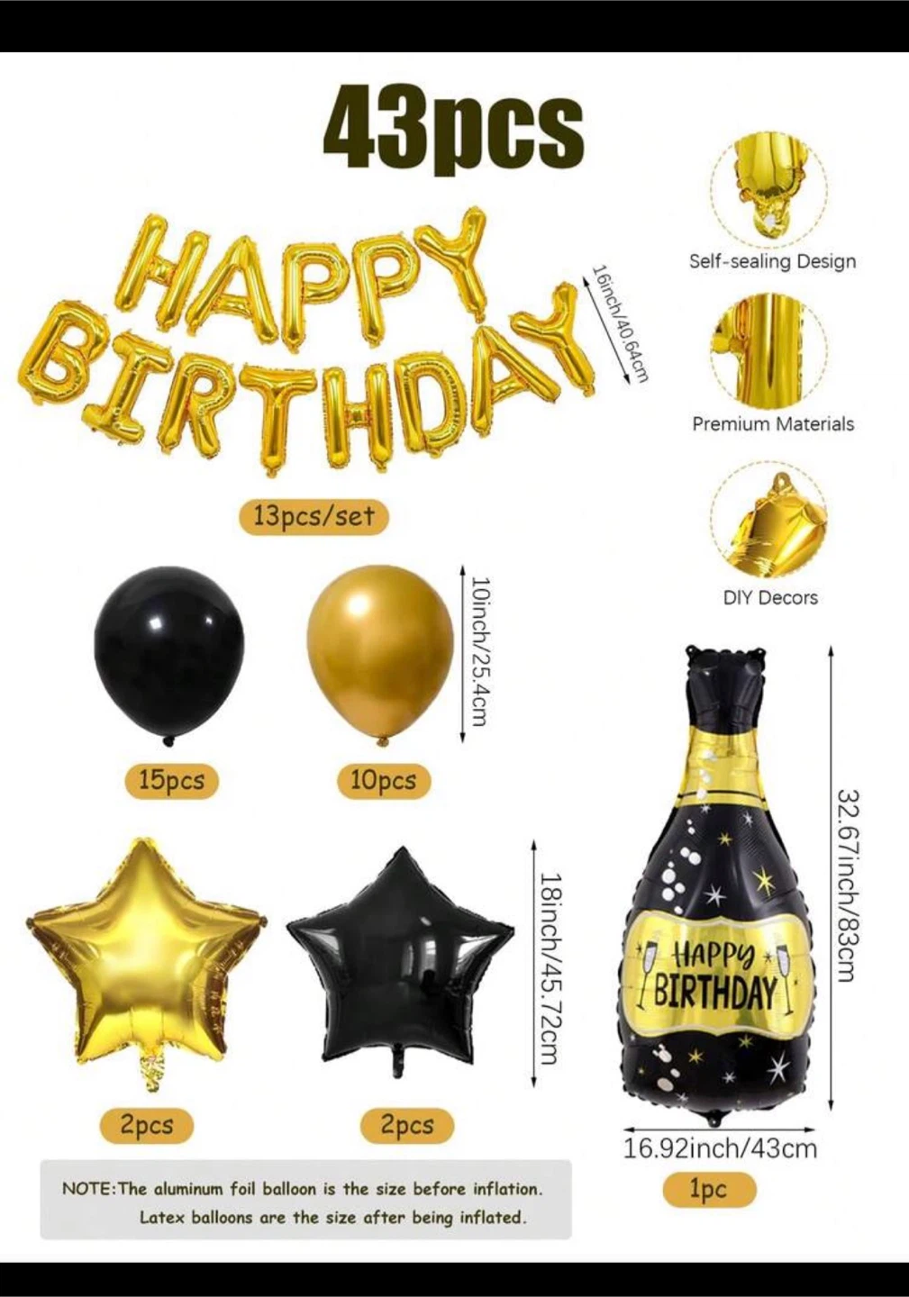 43-piece birthday balloon decoration set. - photo 2