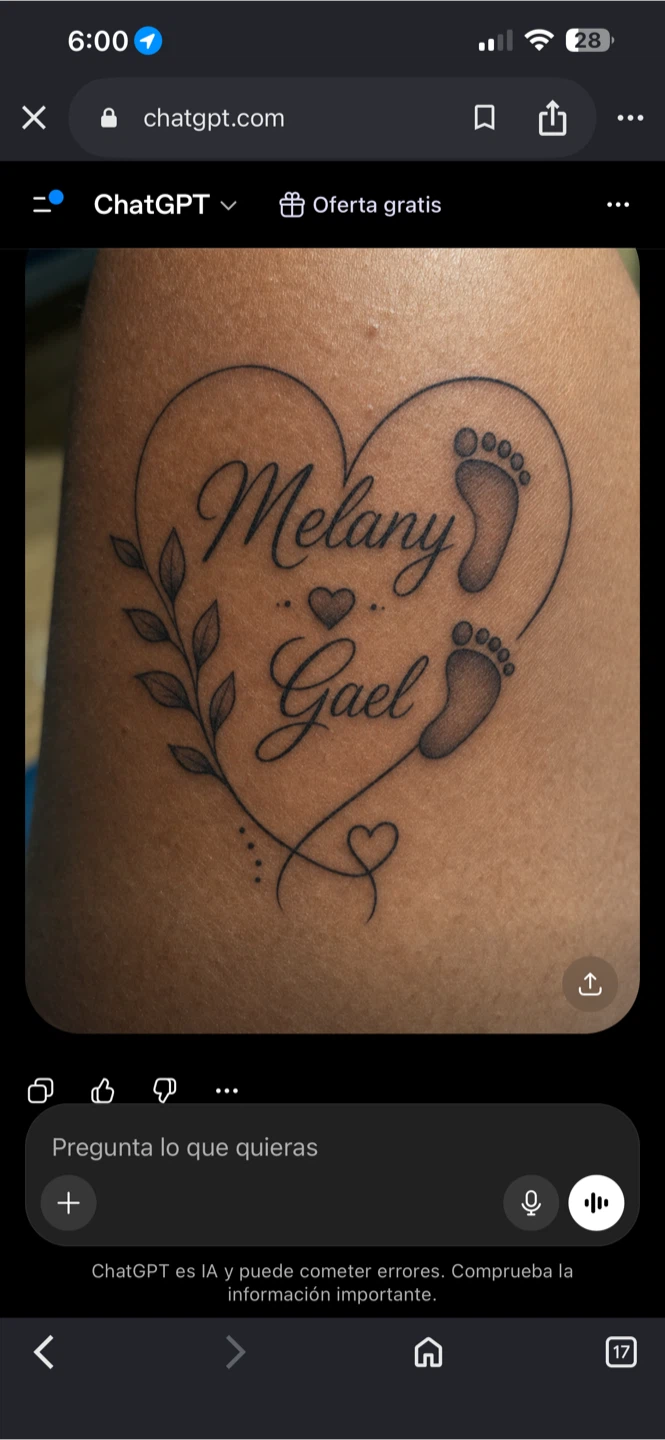 Melany & Gael Heart Tattoo Design