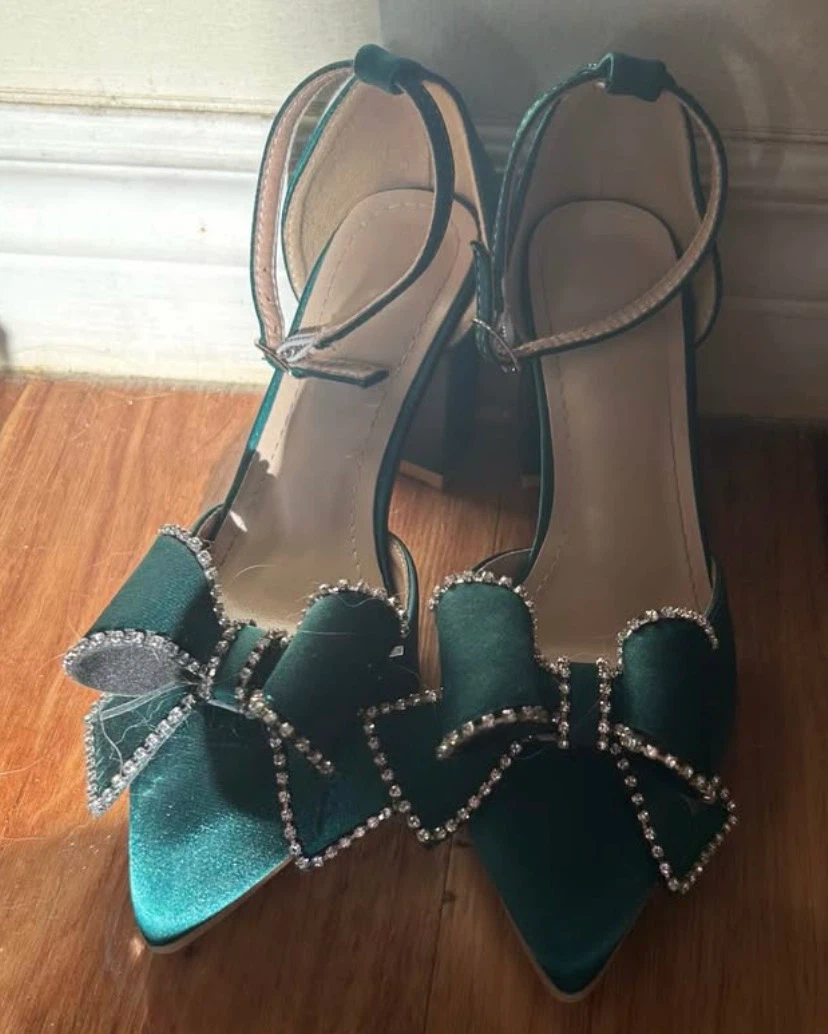 Women's Green Bow Heels