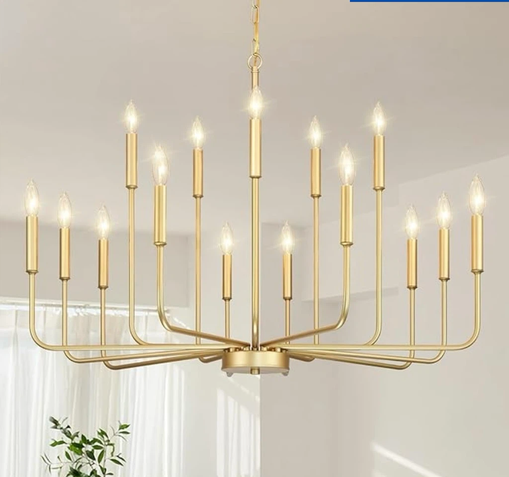 Gold 15-Light Chandelier Fixture