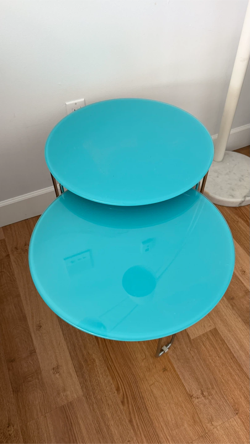 Set of 2 Turquoise Nesting Side Tables - photo 2