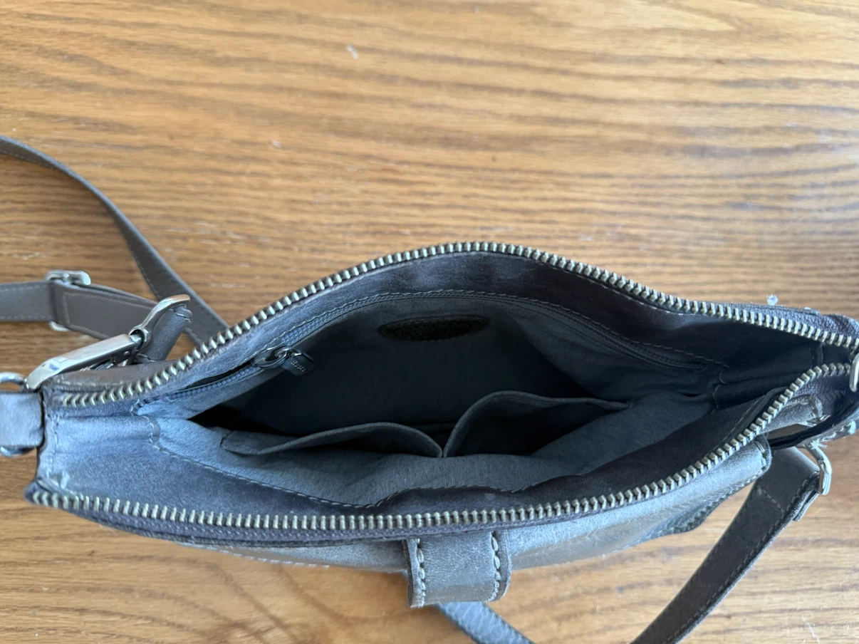 Genuine Roots Leather Crossbody Purse – Grey - photo 3