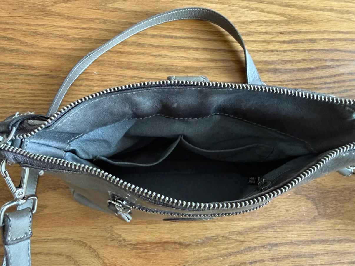 Genuine Roots Leather Crossbody Purse – Grey - photo 5