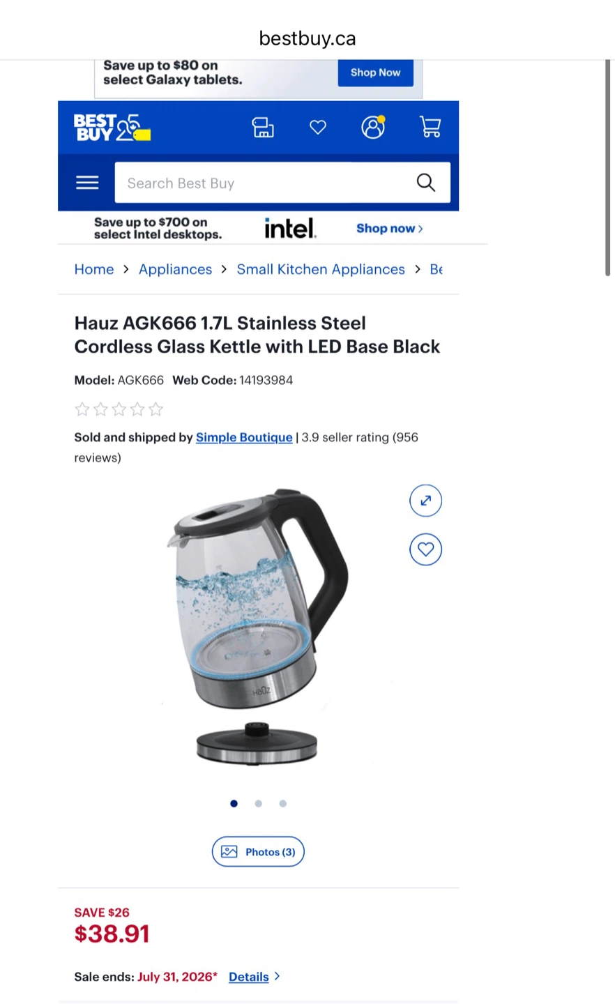 Brand New Cordless Glass Kettle 1.7L - photo 4