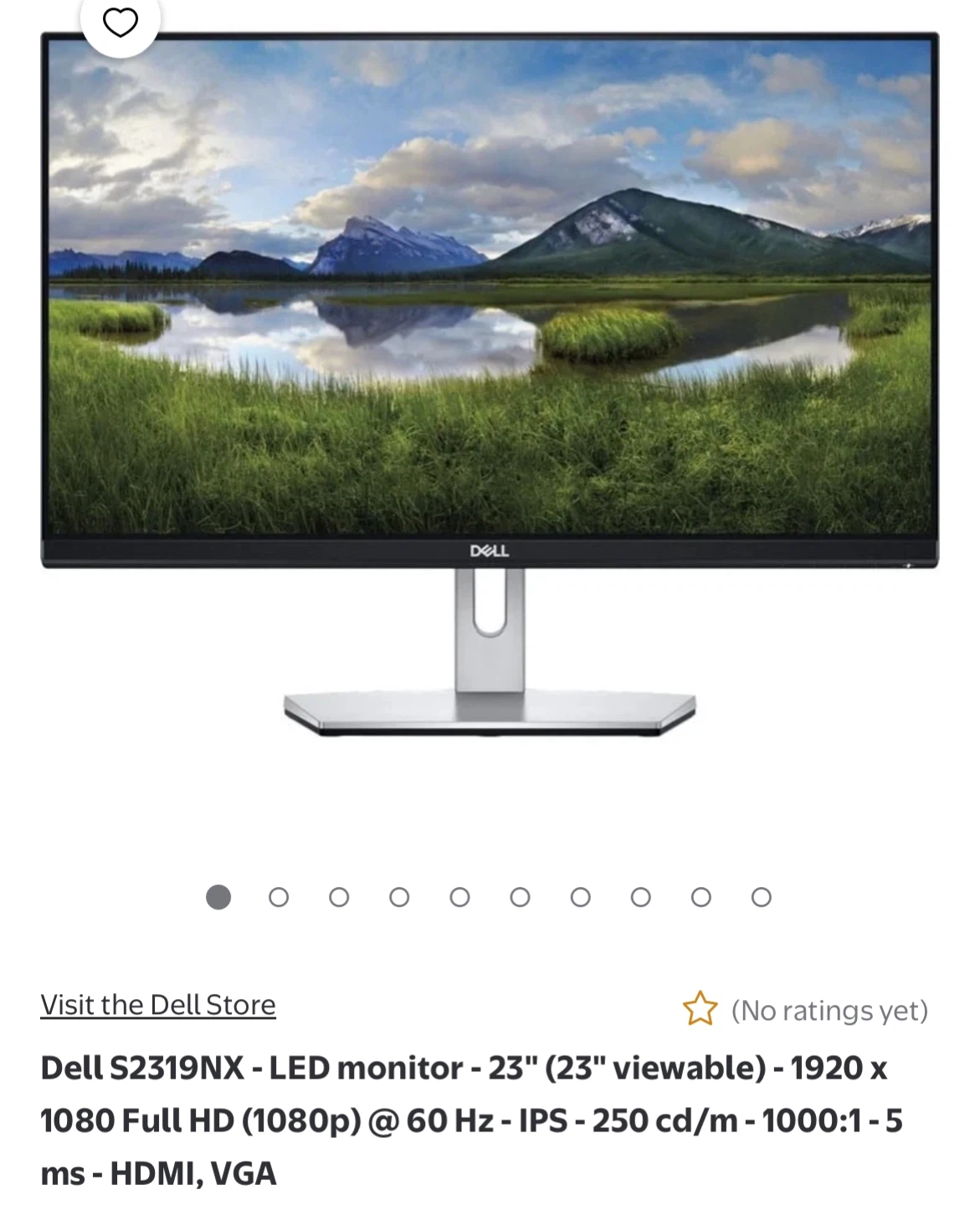 Dell S2319NC 23" IPS FHD 1920x1080 HDMI Monitor - No Power Cable