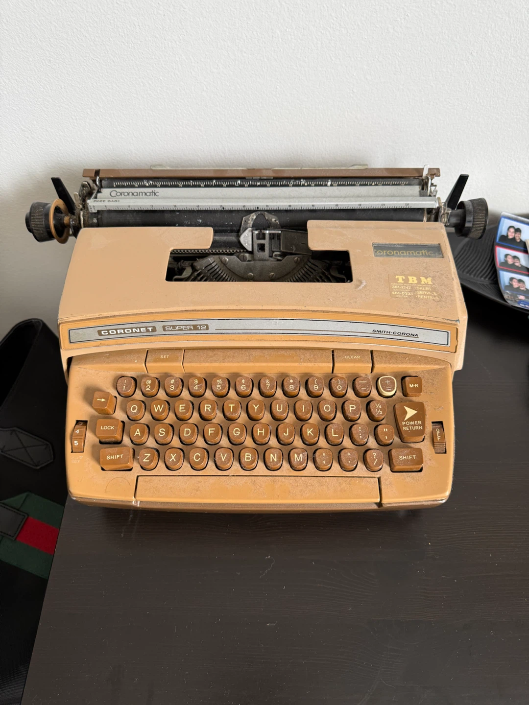 1970s Tan Smith-Corona Coronet Super 12 electric typewriter
