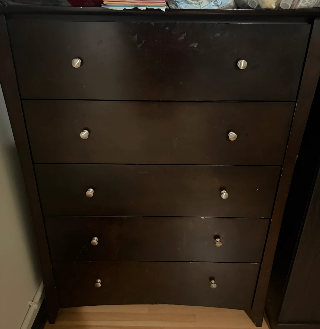 Dark Brown 5-Drawer Dresser - photo 2