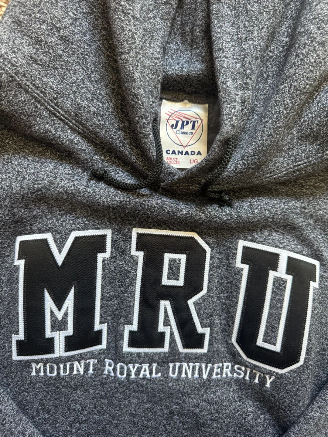 MRU hoodie Mount Royal University unisex hoodie size Large