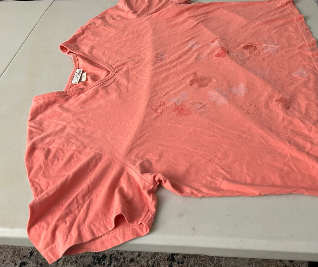 Carroll Reed 1X V-Neck 100% Cotton Peach Shirt - photo 2