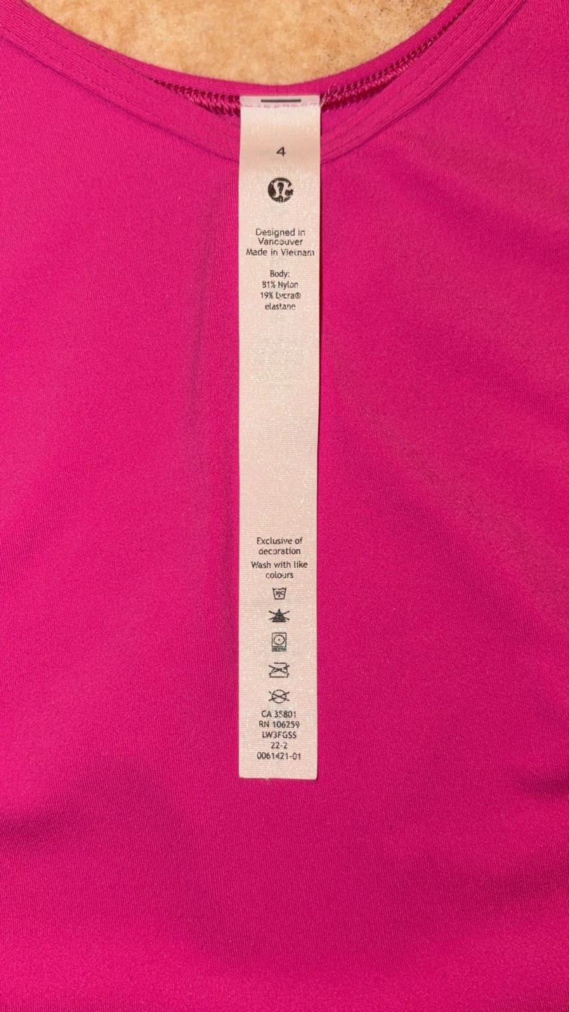Lululemon Pink Cropped Top Size 4 - photo 3