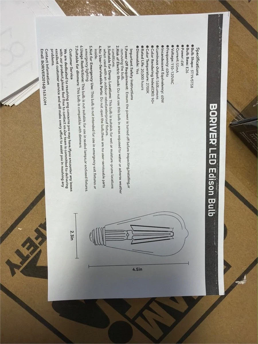 BORIVER LED Edison Bulbs - 6 Pack - photo 2