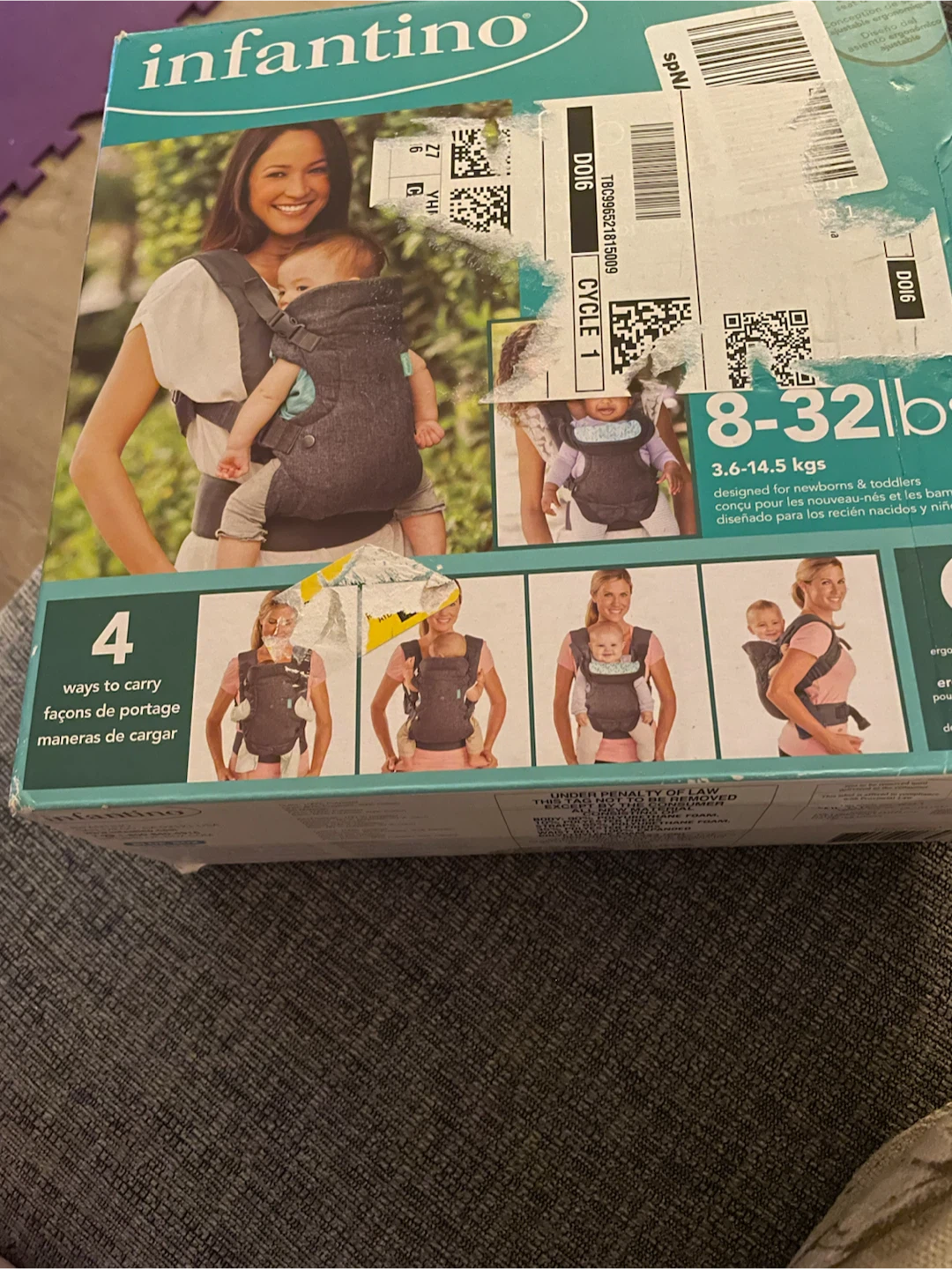 Infantino Baby Carrier Convertible Ergonomic, Gray - photo 5