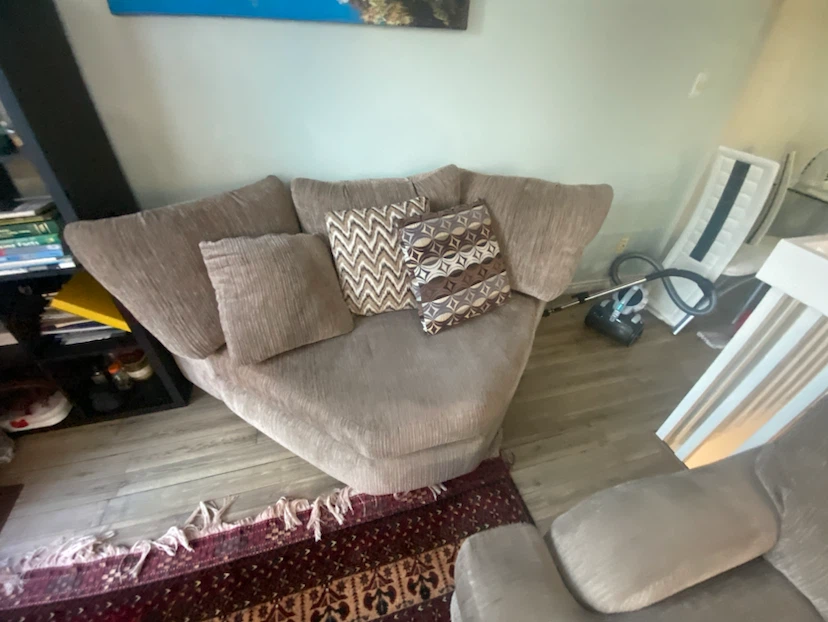 Taupe Sofa with Decorative Pillows - photo 3