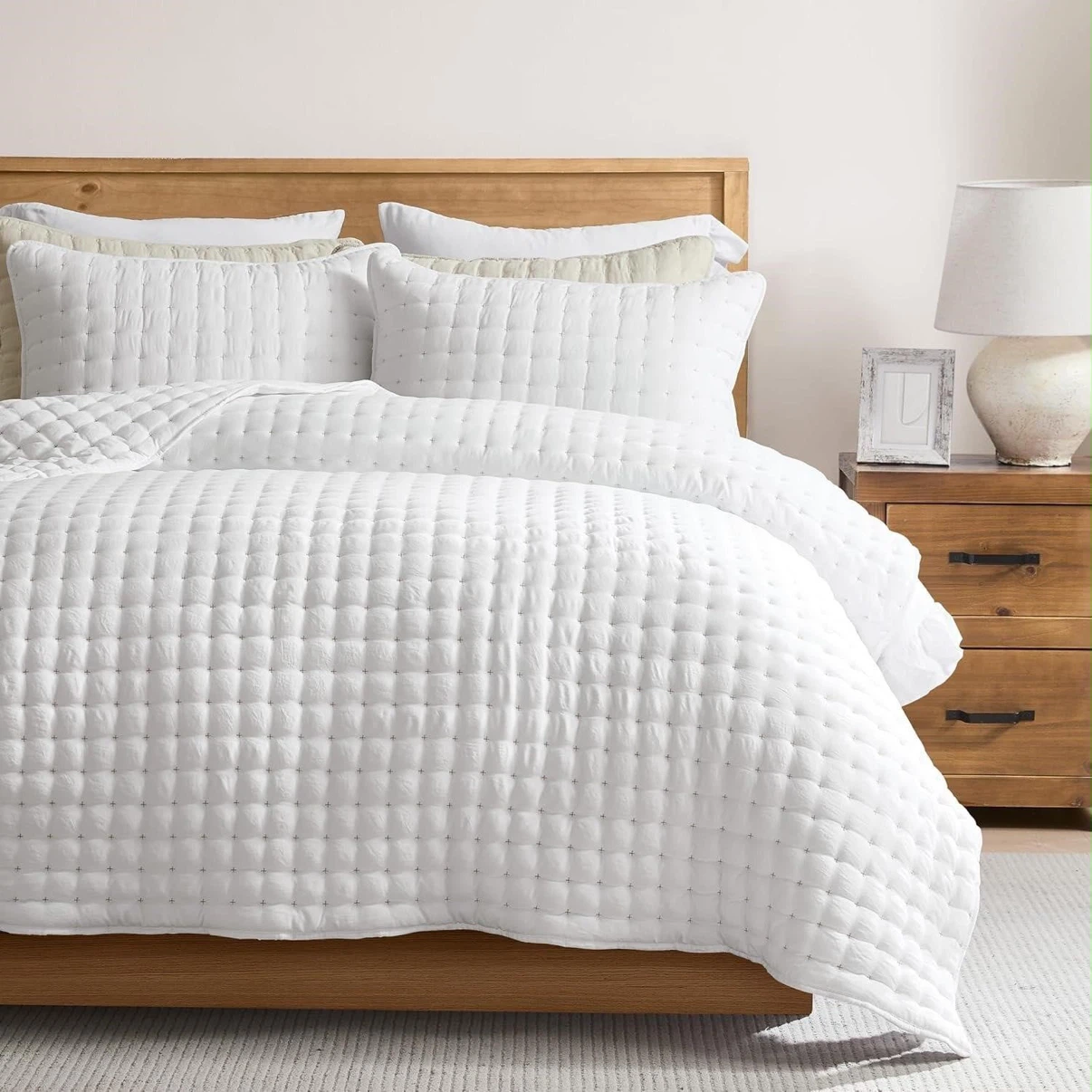 WDCOZY Queen Quilt Set - White