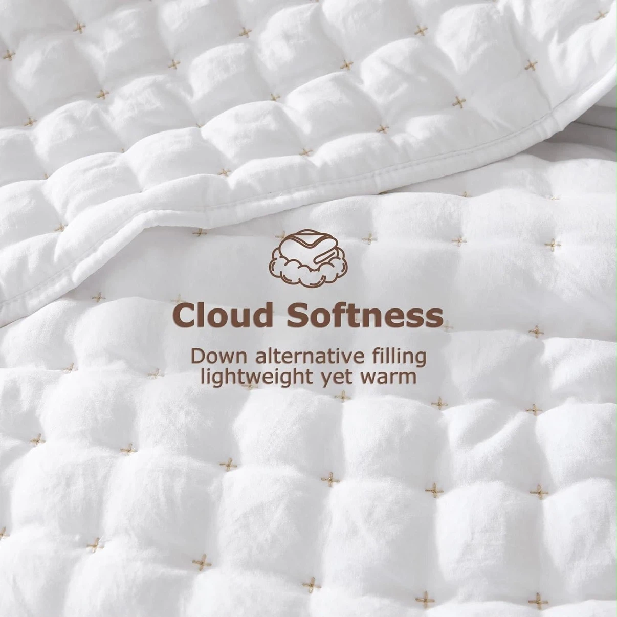 WDCOZY Queen Quilt Set - White - photo 2