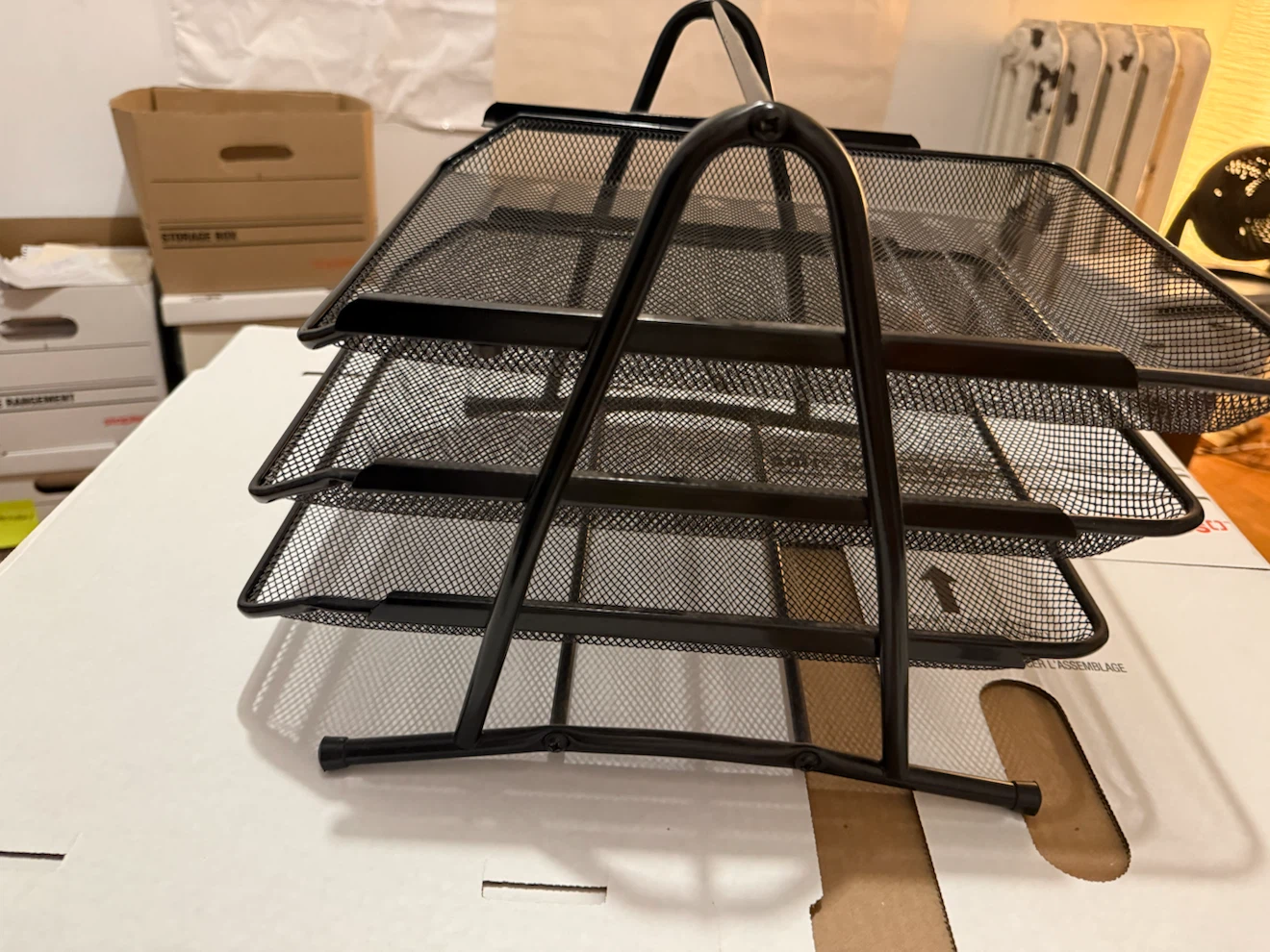Black 3-Tier Mesh Desk Organizer