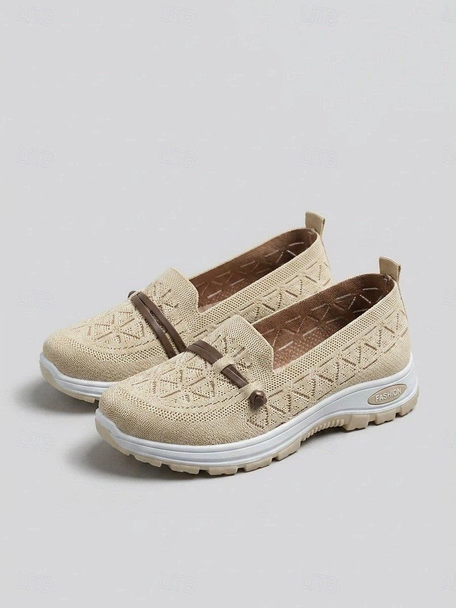 Women's Tan Knit Loafers Size 40