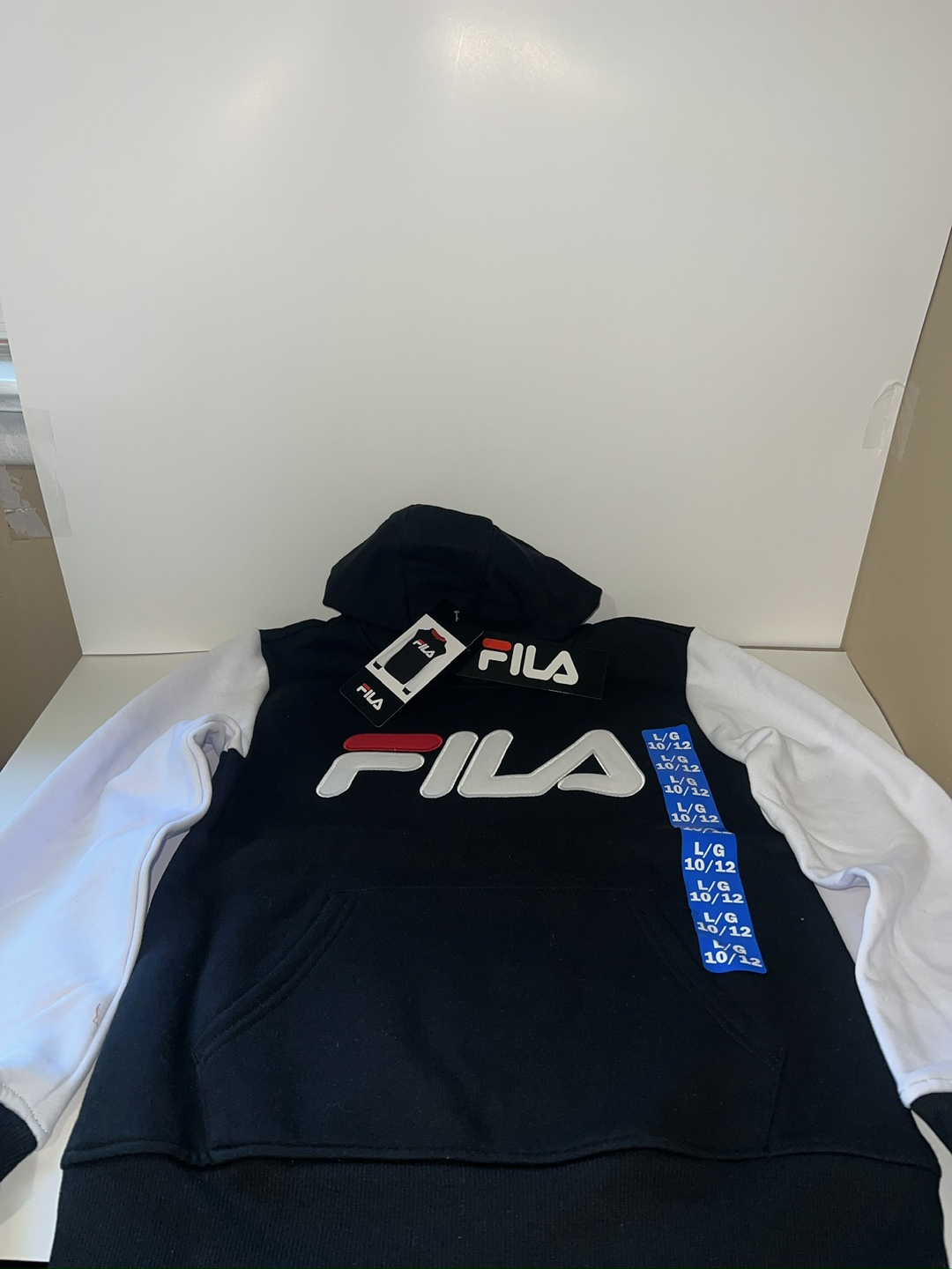 Fila Hoodie - Black/White - Size L/G 10/12