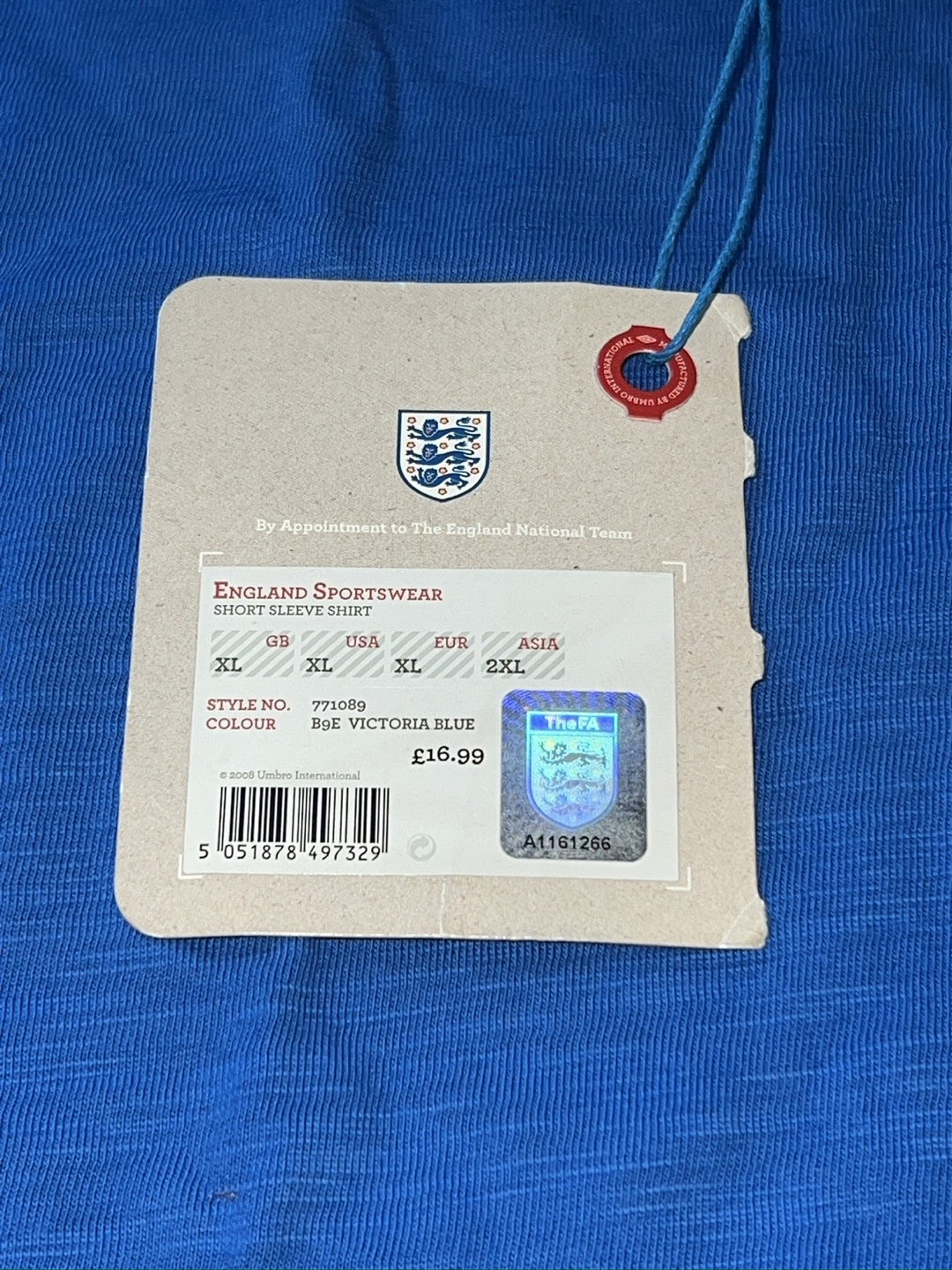 Umbro England Sportswear Short Sleeve Shirt XL Blue - photo 5