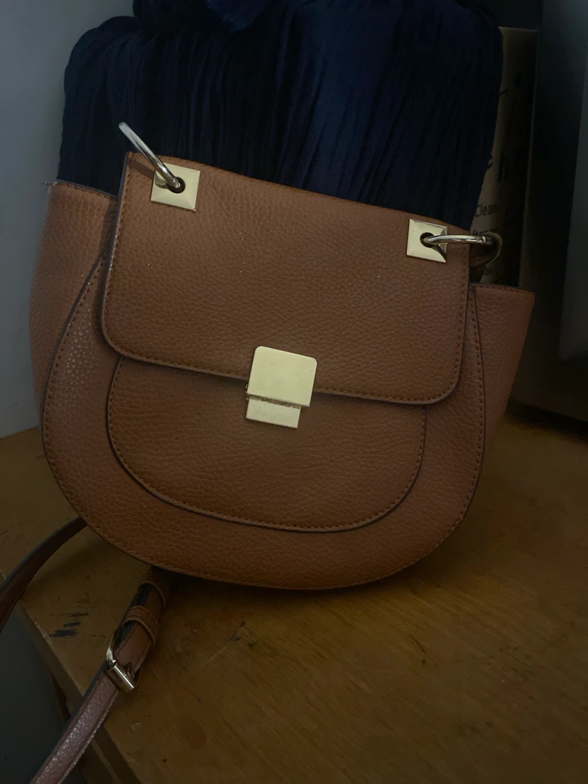 ALDO Brown Pebble Grain Shoulder Bag