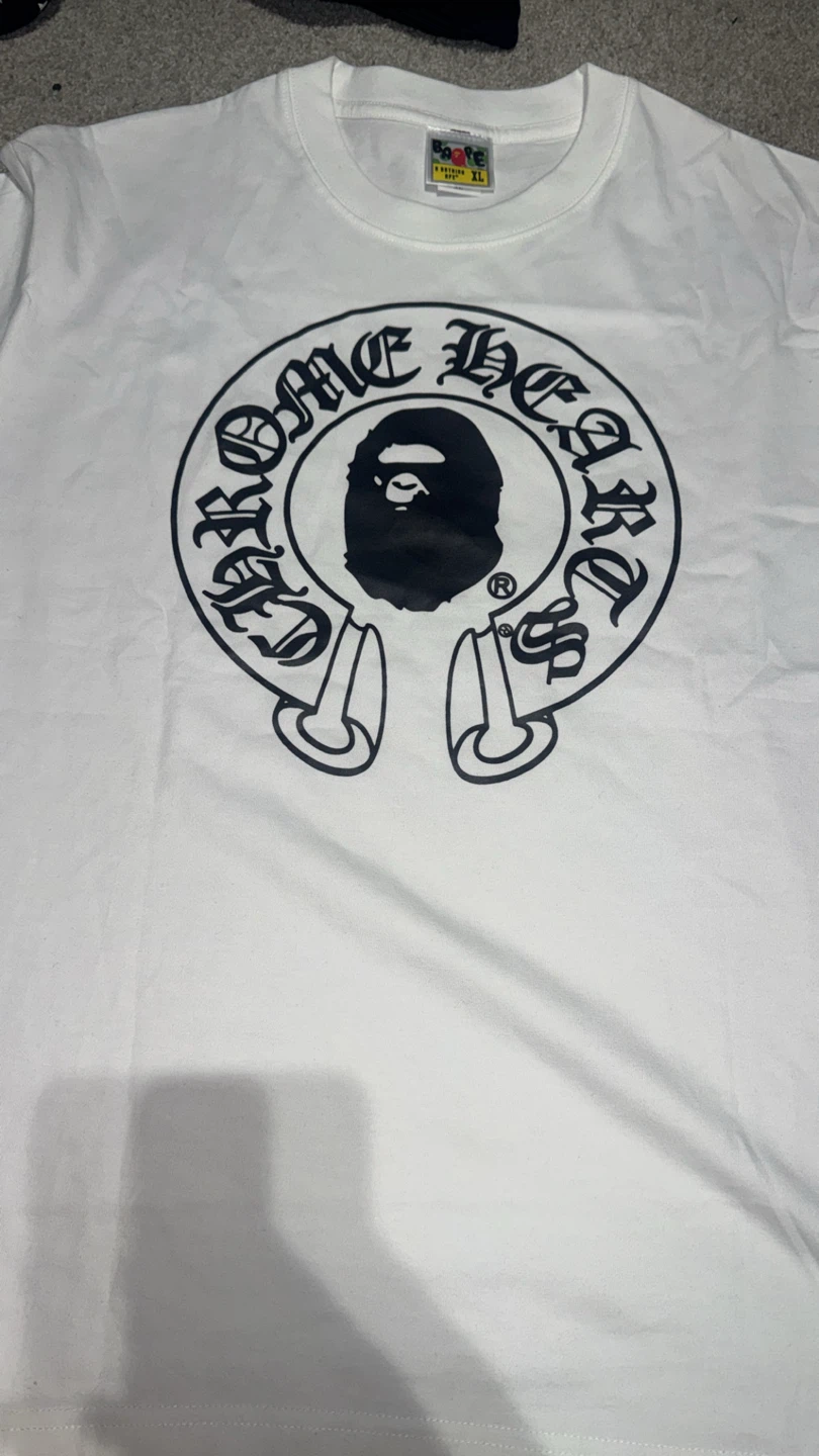 BAPE x Chrome Hearts White T-Shirt fits like M