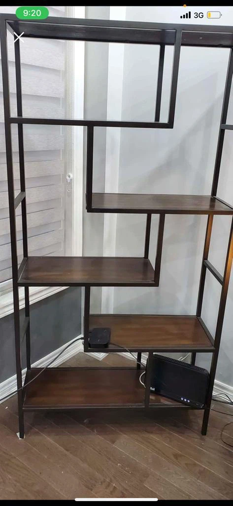 Metal and Wood Bookshelf