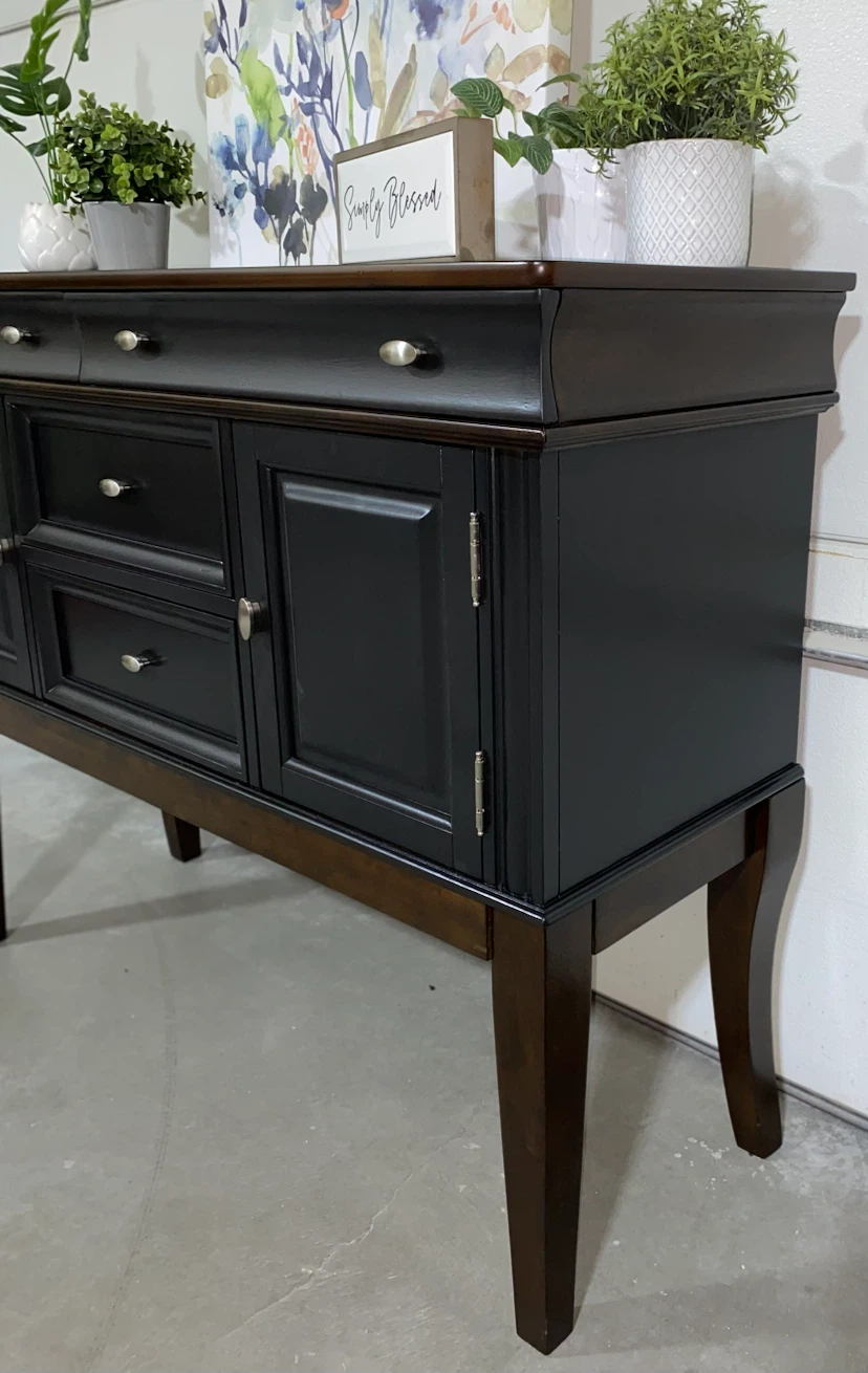 Beautiful Hardwood Sideboard Black & Walnut - photo 3