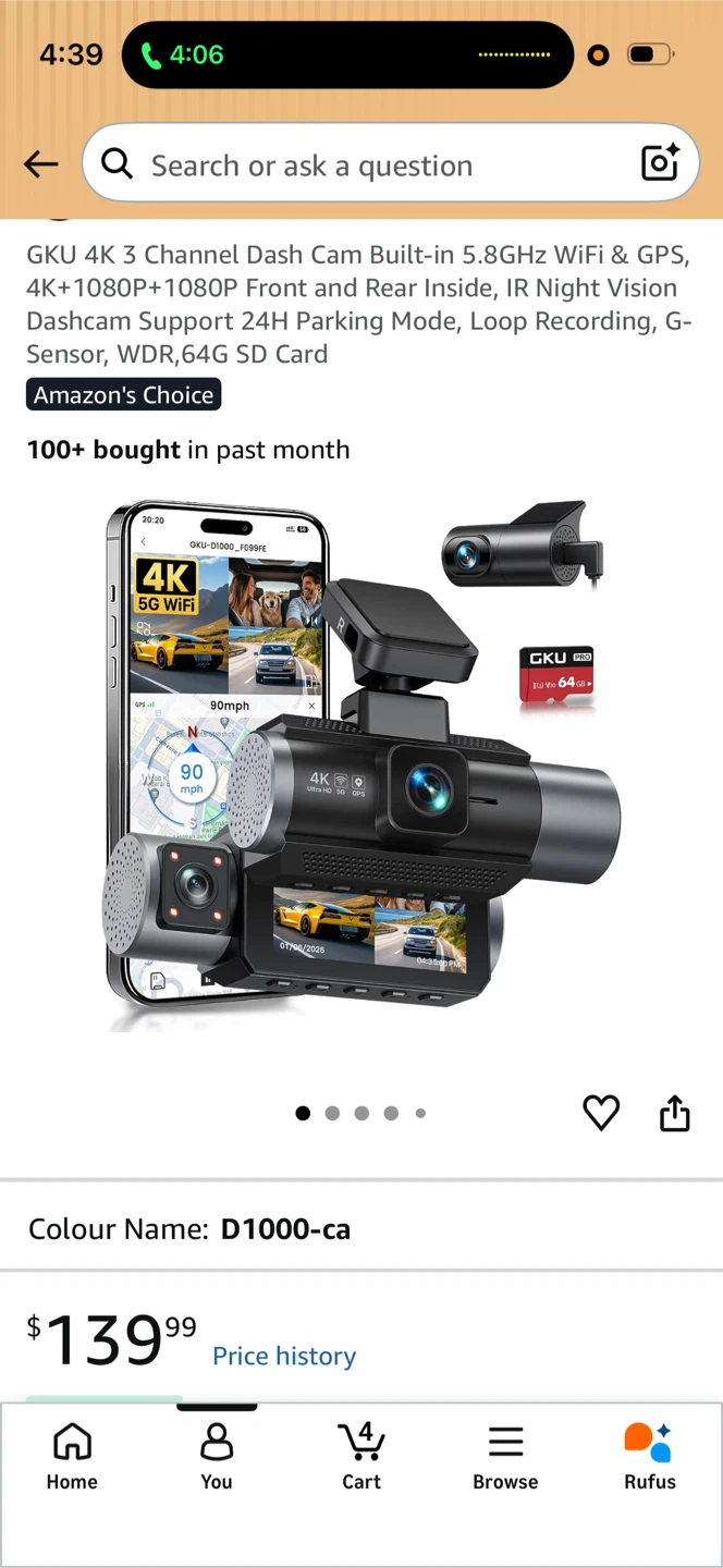 GKGU 4K 3 Channel Dash Cam with GPS and WiFi - photo 3