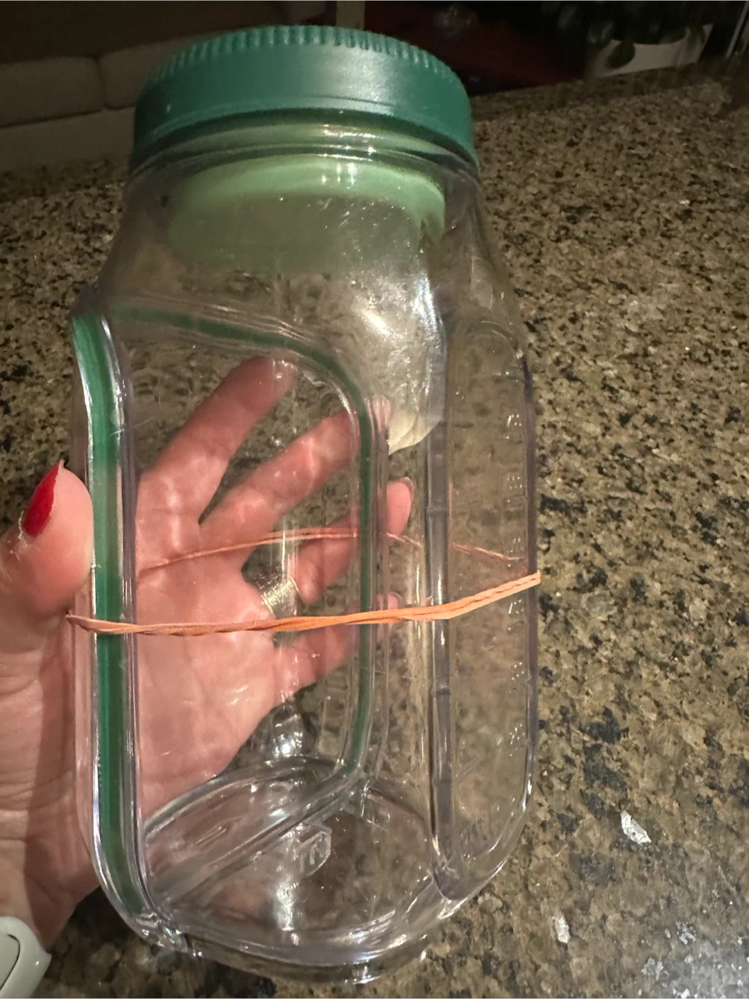 Clear Plastic Container with Green Lid - photo 2