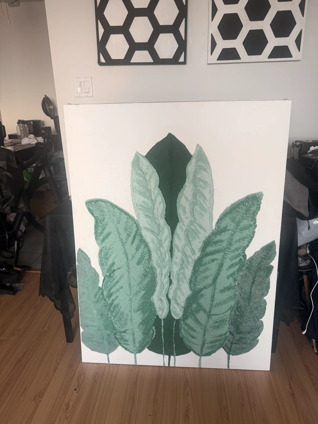 Large Abstract Leaf Painting